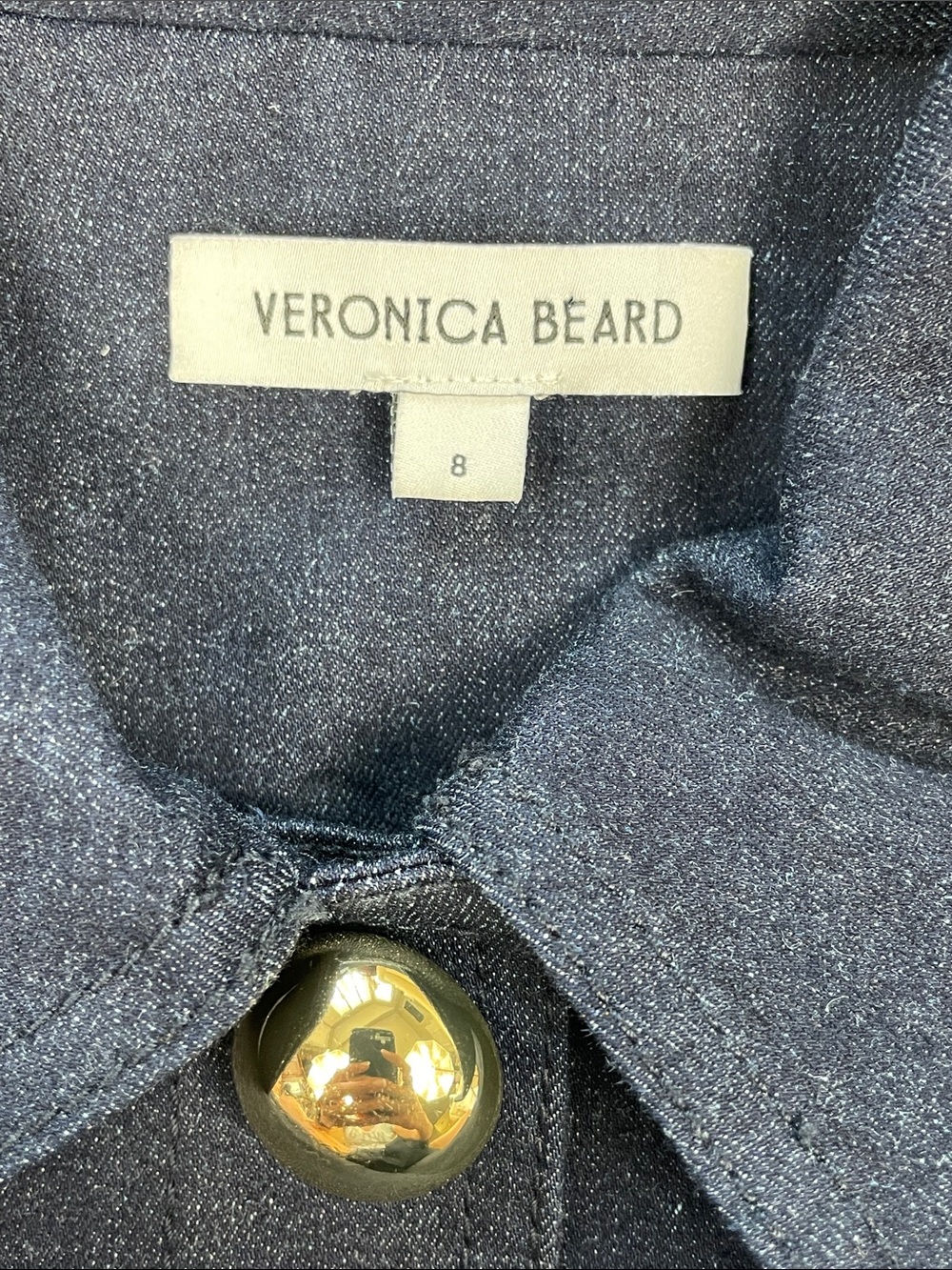 New Veronica Beard Serina Cotton Blend Mini Dress Denim Sz 8 - Picture 9 of 14